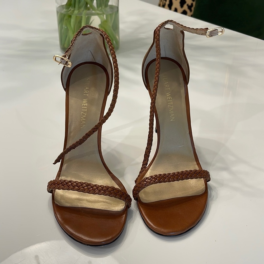 Stuart Weitzman Leather Heeled Sandal 9.5